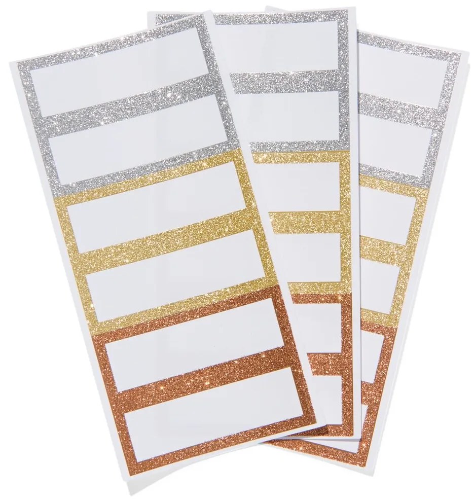 HEMA Naamstickers Met Glitters 8x3 - 18 Stuks