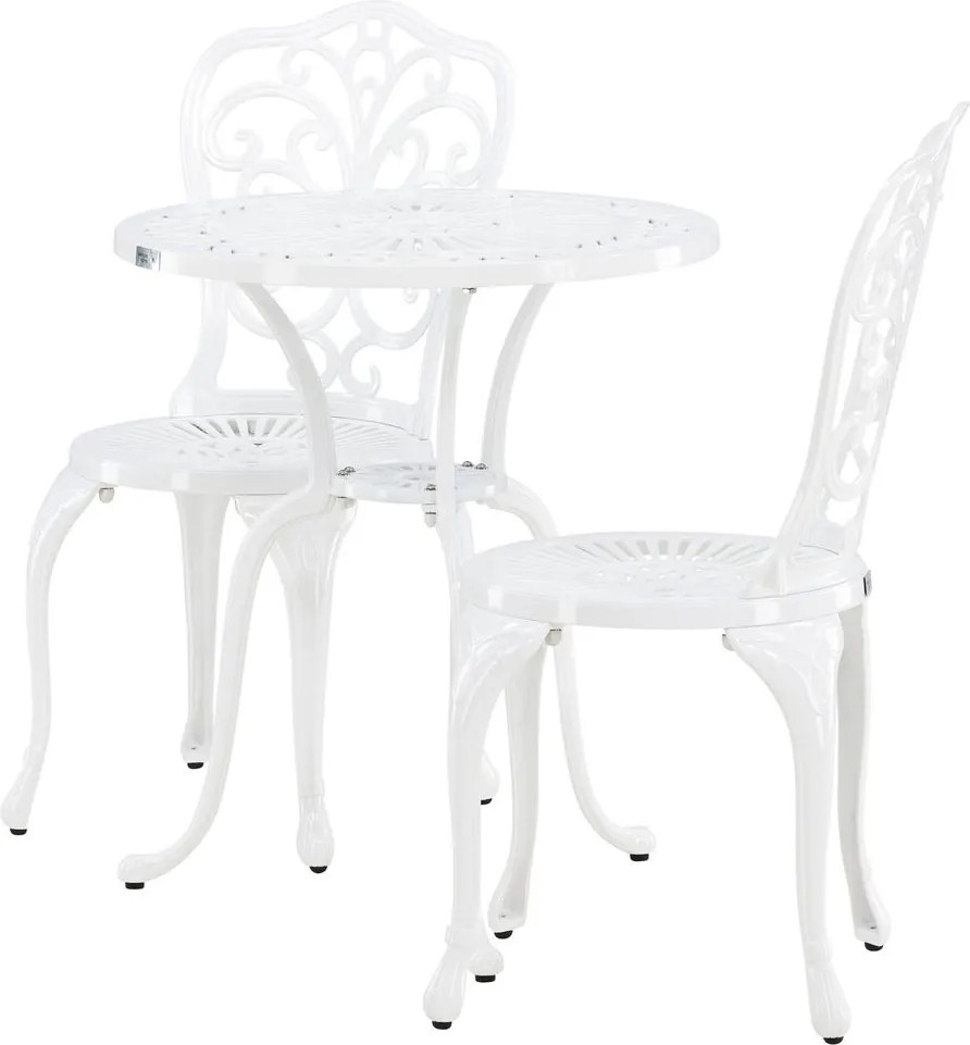The Outsider Balkonset-Noor-3-Delig-Wit-Aluminium-Ronde-Tafel-60cm-The-Outsider