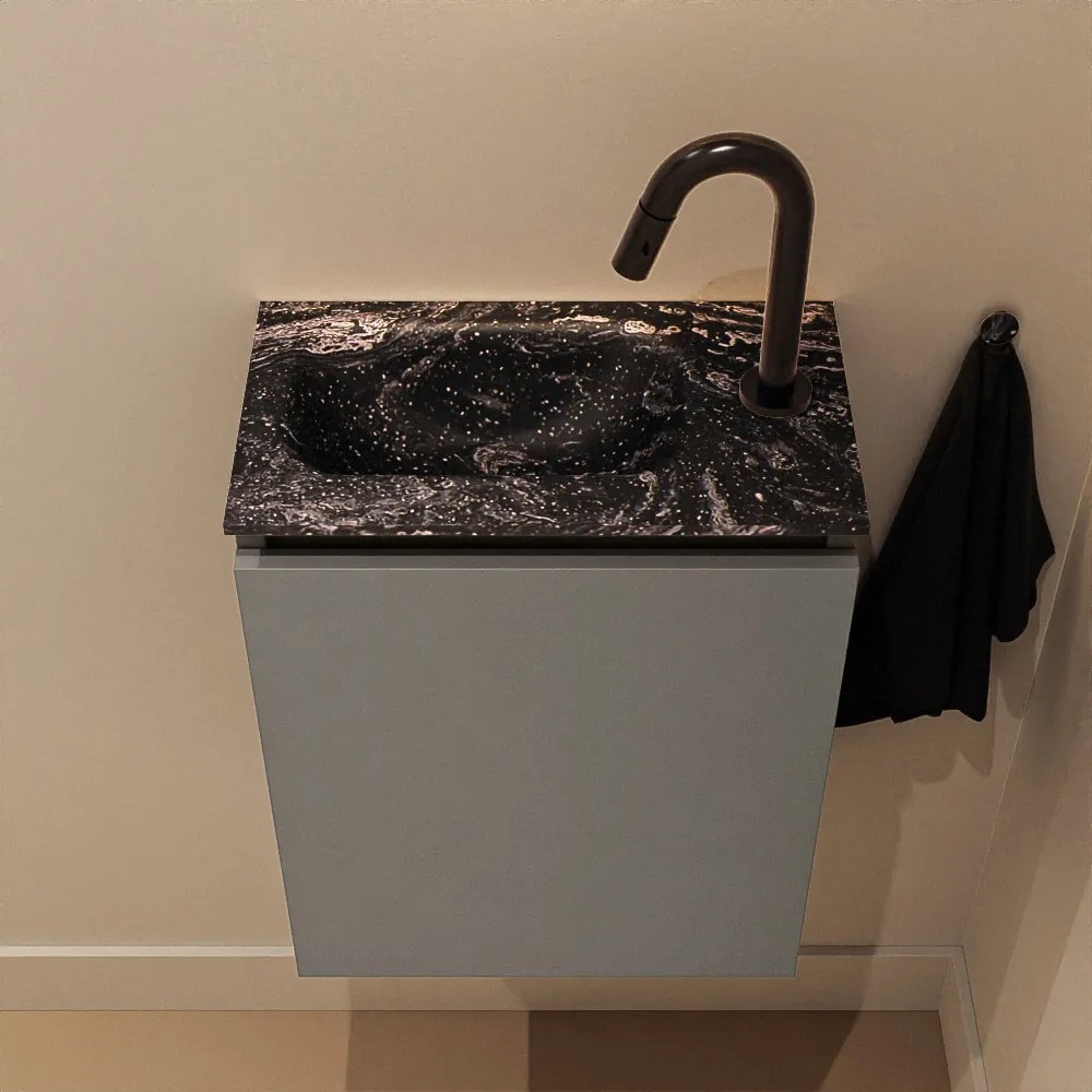 Mondiaz Ture DLux toiletmeubel 40cm smoke met wastafel lava links met kraangat