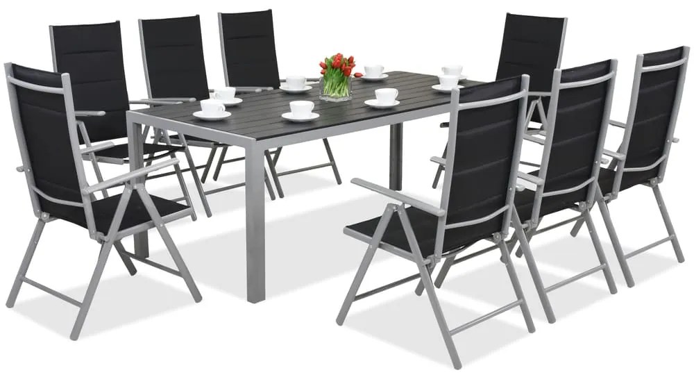 Tuinmeubelen van aluminium met grote tafel Polywood Verona voor 8 personen Garden Point