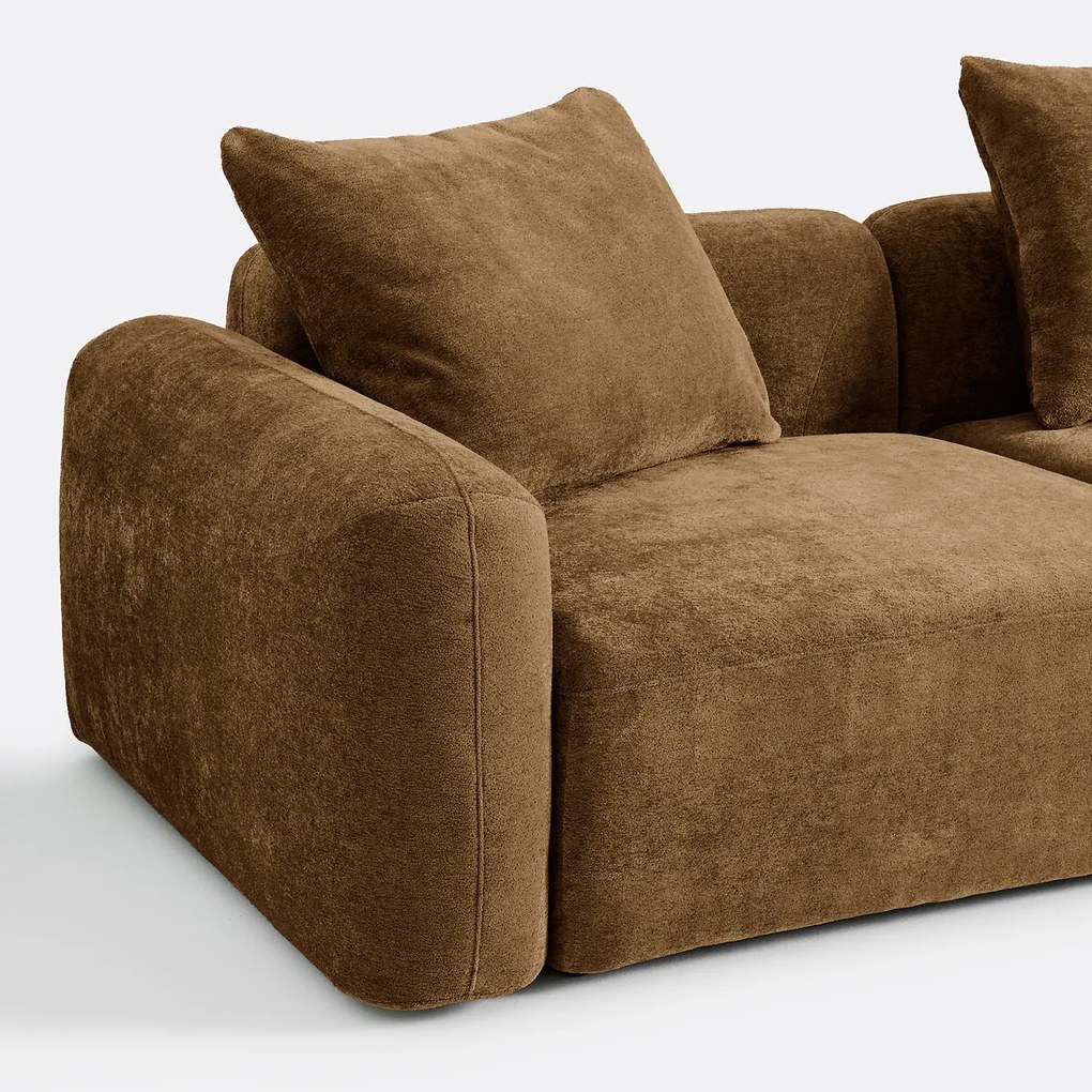 3-zits rechte modulaire hoekbank in jacquard chenille, AMAD