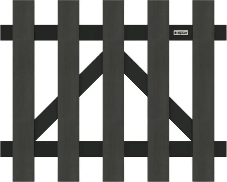 Tuinhek poort composiet Luxe antraciet met antraciet aluminium frame (100 x 80 cm) incl. beslag