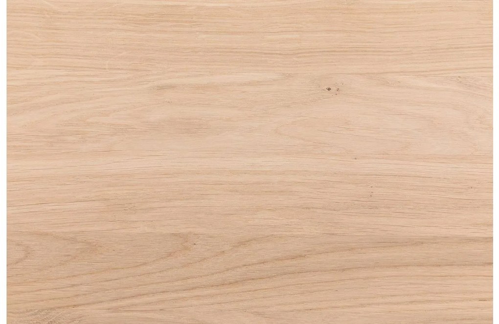 Goossens Nachtkastje Oval, Voet ovaal metaal ral 9005 zwart, blad massief eik