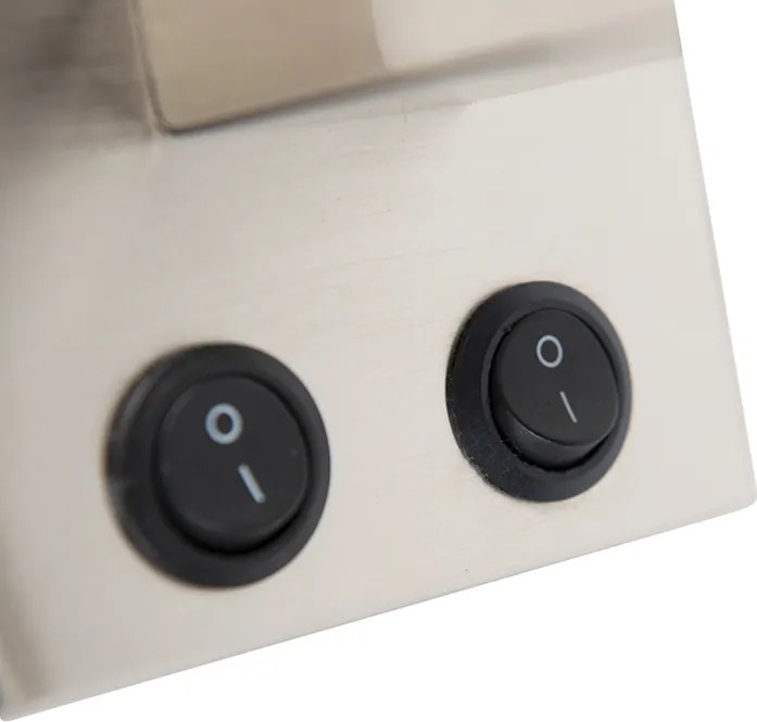 Wandlamp staal met velours kap bloemen met goud - Brescia