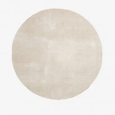 Ronde Daroca Vloerkleed Beige – Crème & Ø200 Cm - Sklum