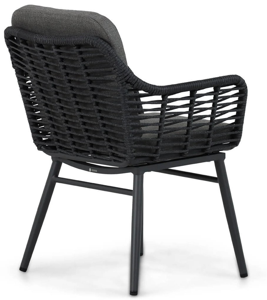 Tuinset Ronde Tuintafel 4 personen 120 cm Aluminium/wicker Grijs Coco Antoni/Vienna