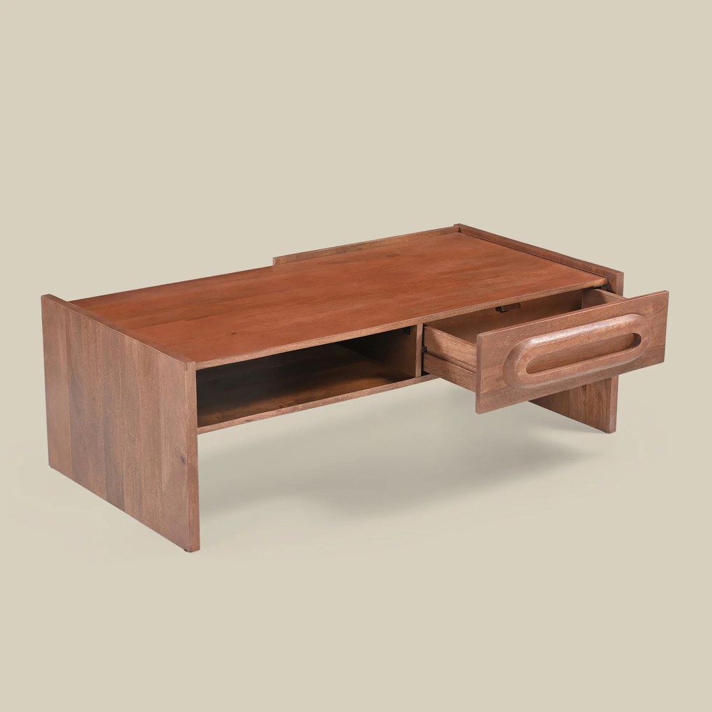 Houten Salontafel Vintage Design - 120 X 60cm.