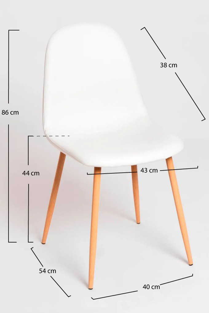 Pak 4 Teok Kunstlederen Stoelen