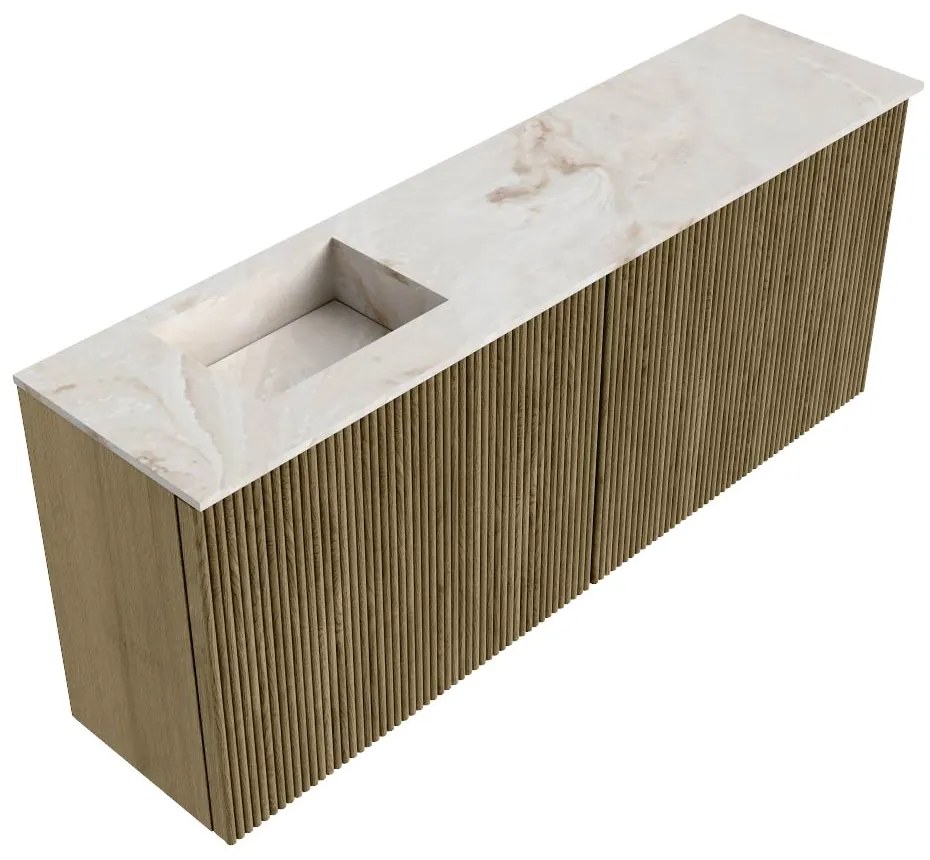 Mondiaz Joya DLux 100cm toiletmeubel dusk met wastafel faye links zonder kraangat frappe