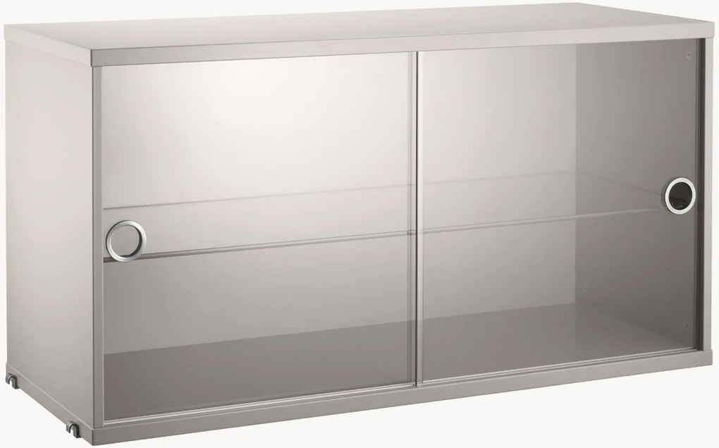 Displaykast String System met draaideuren van glas