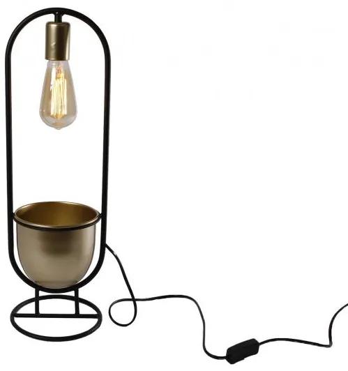 Medina Tafellamp 'Martijn' 17X17X55 Cm Metaal Zwart/Goud
