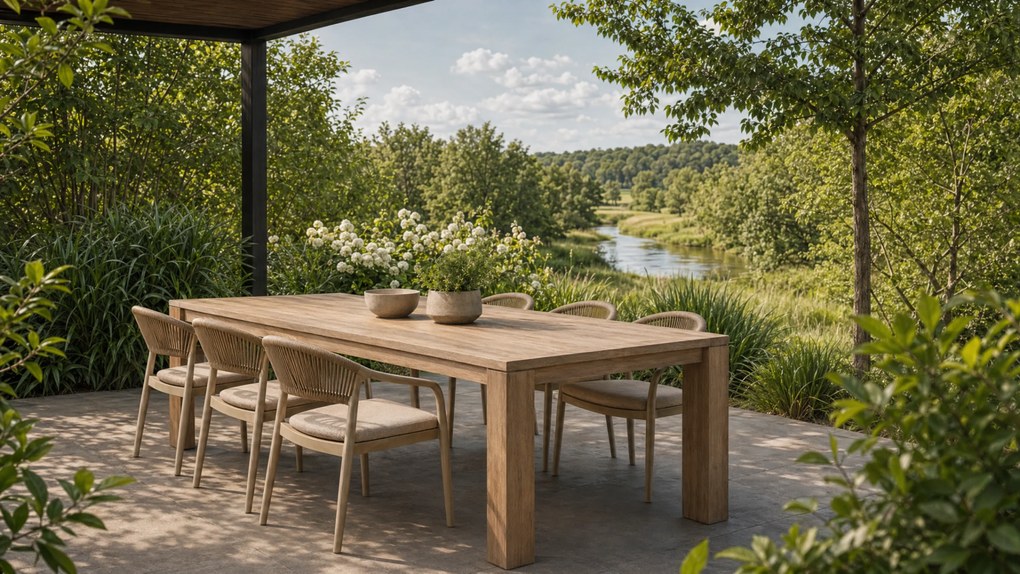 Dining Tuintafel rechthoekig 240 x 100 cm Old teak greywash Brighton