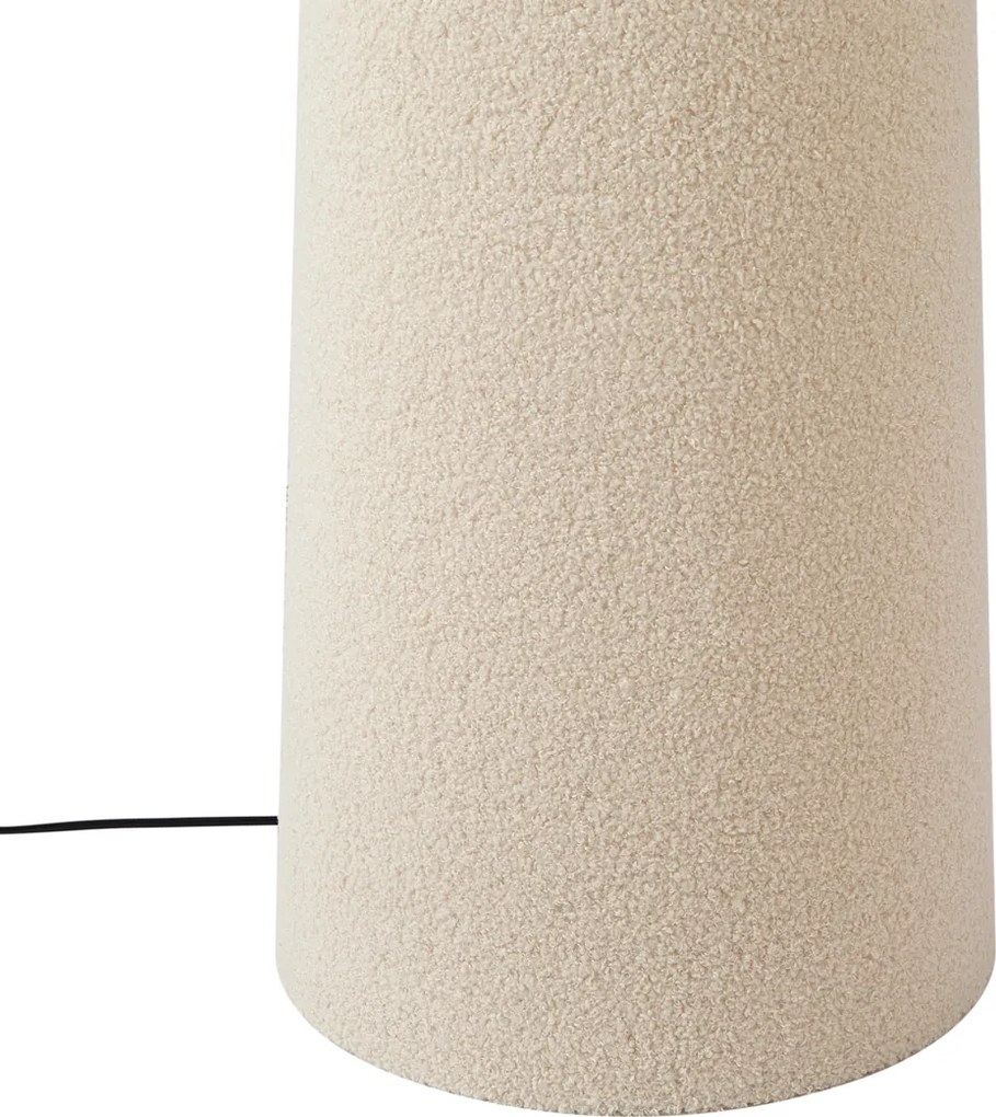 Japandi vloerlamp beige teddy stof 2-lichts - Trompet