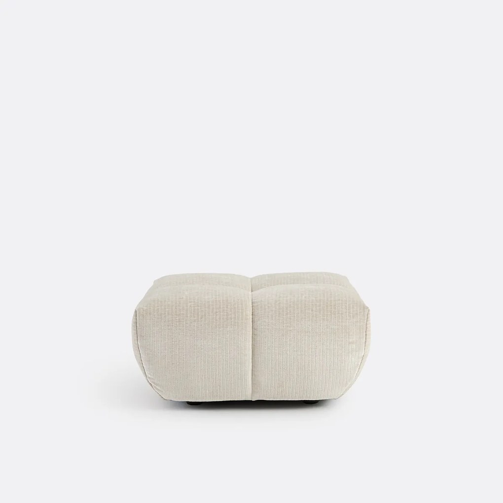 Poef, vintage ribfluweel, L83 cm, Nuria