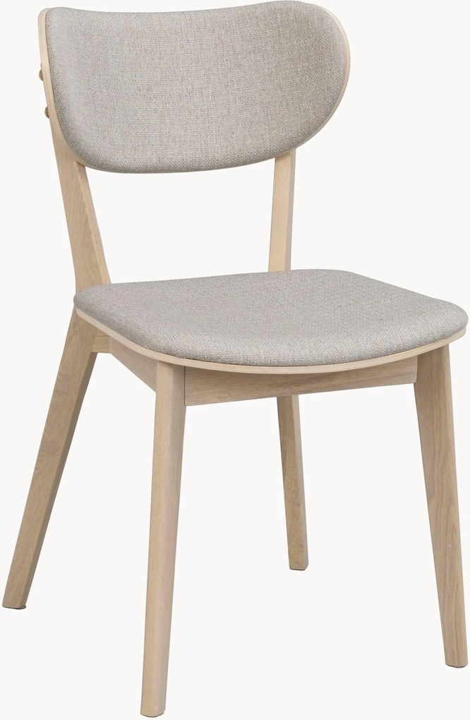 Gestoffeerde eettafelstoelen Kato van eikenhout, 2-delig