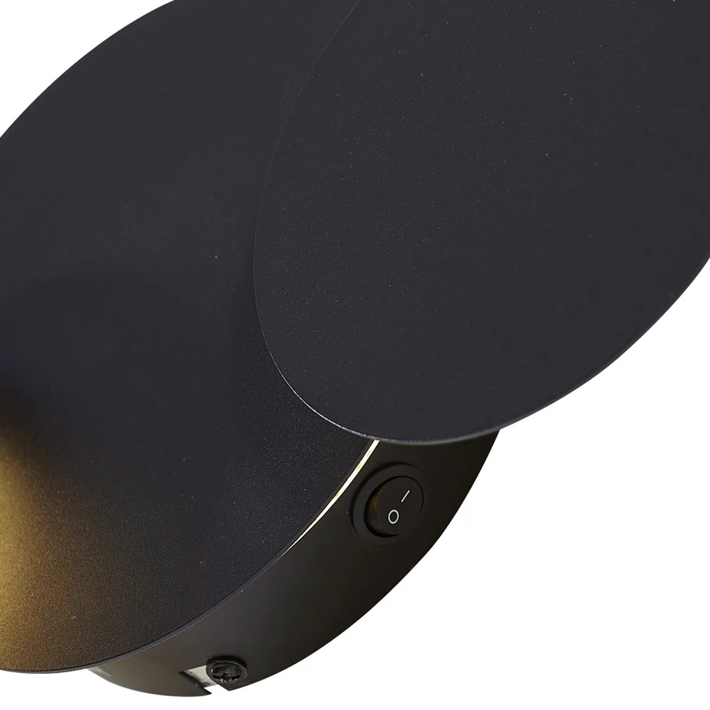 Moderne wandlamp zwart incl. LED 3-staps dimbaar 3-lichts- Sunrise Modern rond Binnenverlichting Lamp