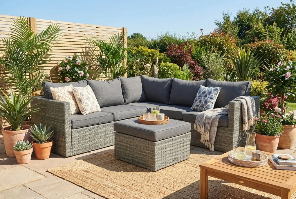 Hoek loungeset 5 personen Wicker Grijs  Domani Furniture Rocco