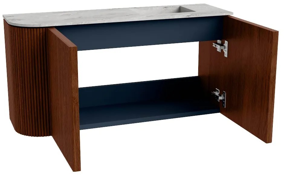 Mondiaz Joya DLux 80cm toiletmeubel ronding links ruby met wastafel faye rechts 1 kraangat glace