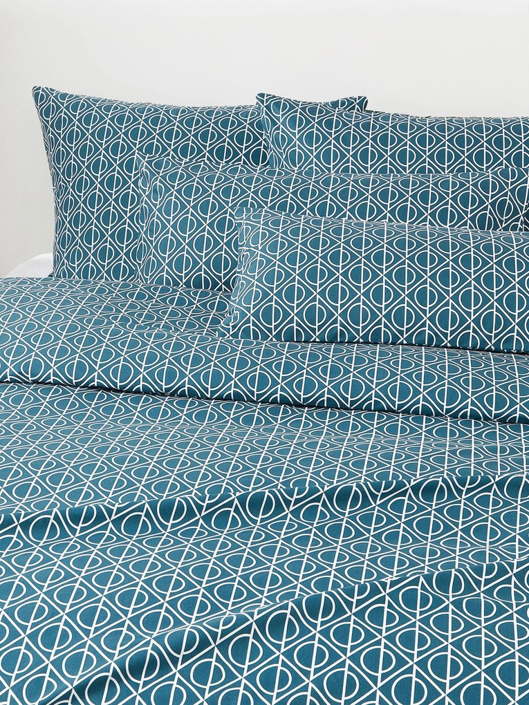 Katoenen dekbedovertrek Jella met geometrische print