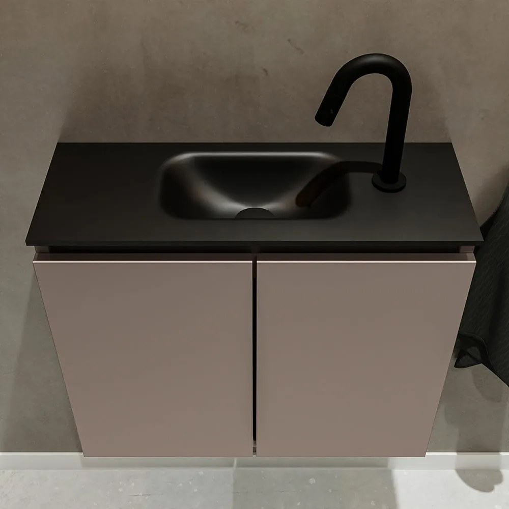 Mondiaz Ture 60cm toiletmeubel smoke met wastafel urban midden 1 kraangat