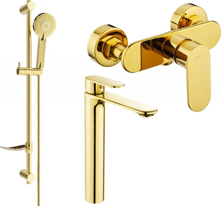 Mexen Milo DF40 doucheset, goud - 71314DF40-50