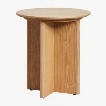 Ronde Bijzettafel In Mdf (ø45 Cm) Saonara Natuurlijk - Sklum