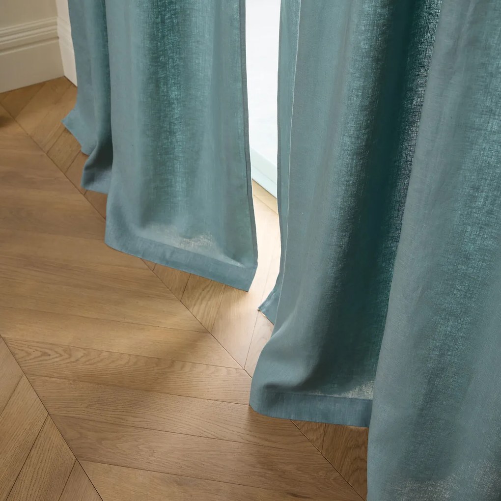 Linnen gordijn met voering, verborgen lipjes, Private