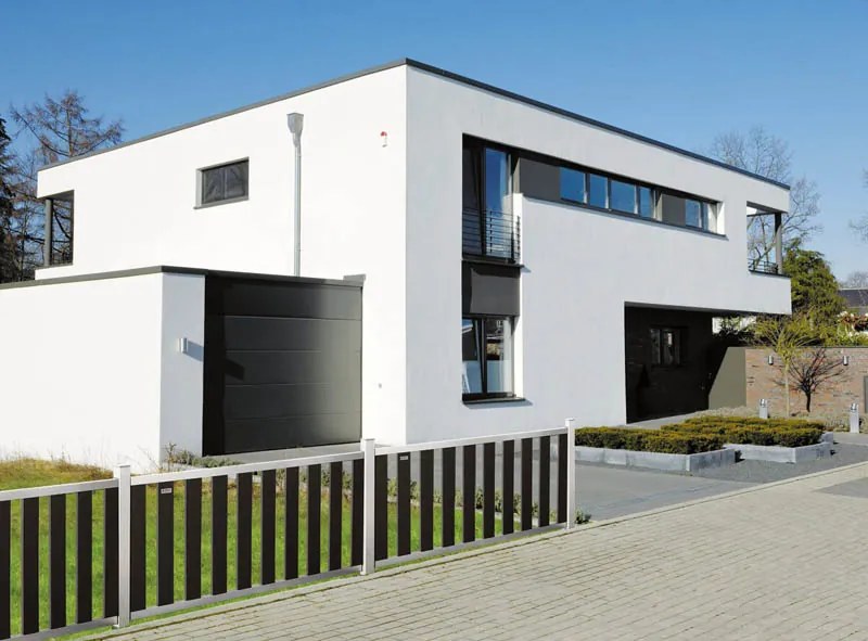 Tuinhek poort composiet Design antraciet met blank alu frame incl. beslag (100 x 80 cm)