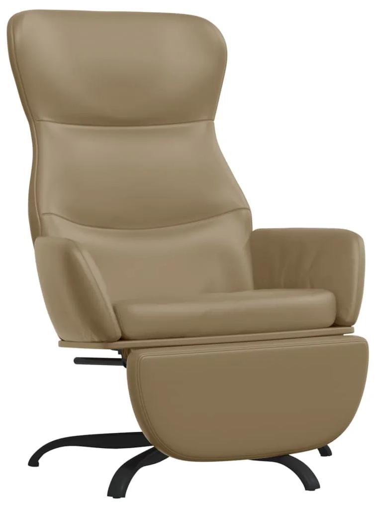 vidaXL Relaxstoel met voetensteun kunstleer cappuccinokleurig