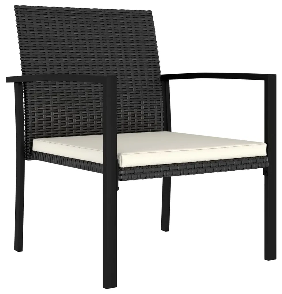 vidaXL Tuinstoelen 2 st poly rattan zwart