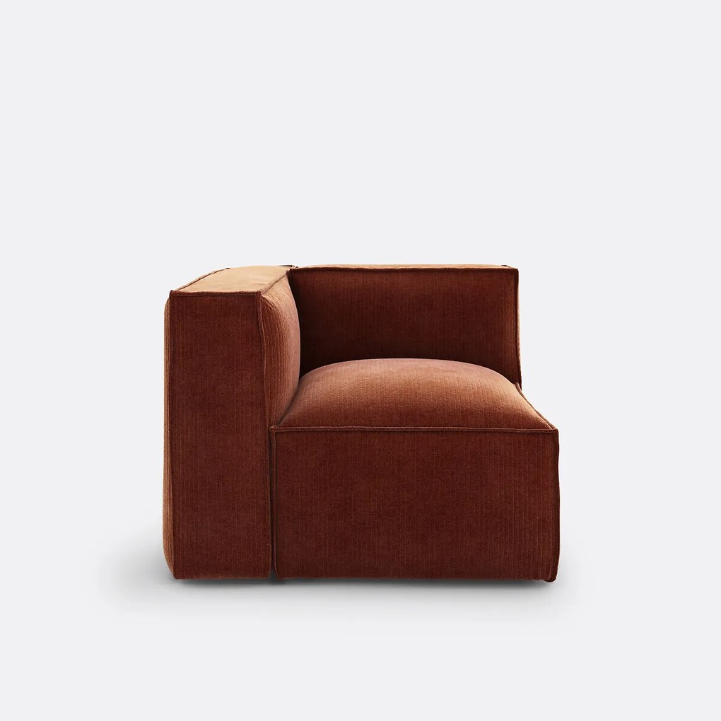 Hoekelement voor modulaire bank, in vintage ribfluweel, Seven