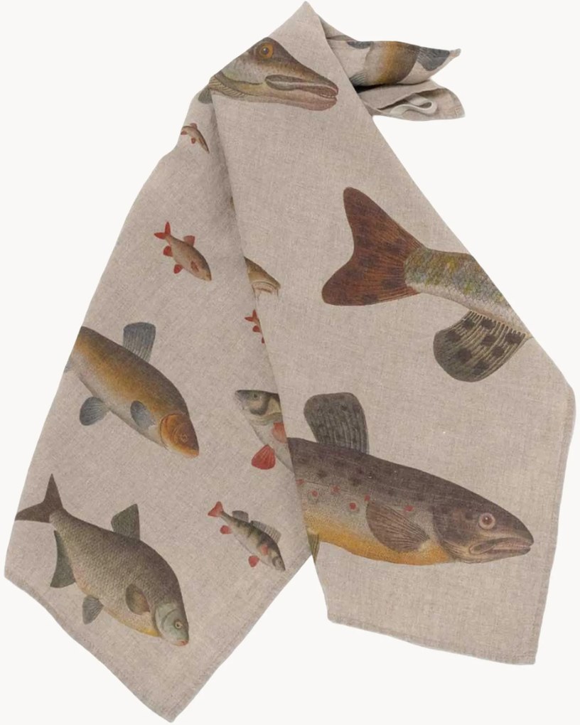 Theedoeken Freshwater Fish van linnen, 2-delig