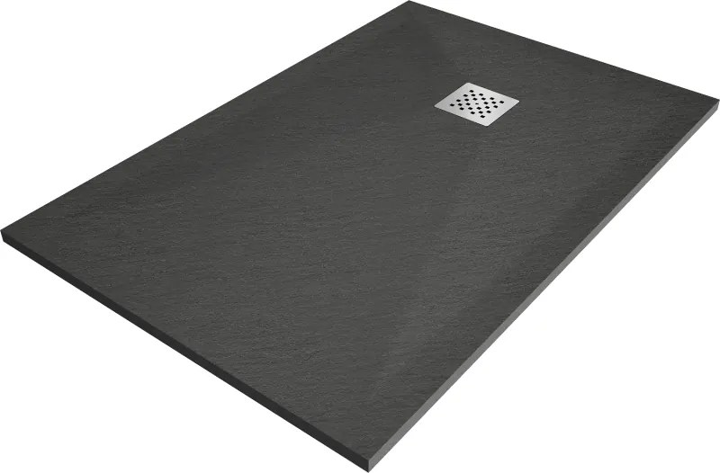 Mexen Stone+ rechthoekige composiet douchebak 90 x 70 cm, antraciet - 44717090