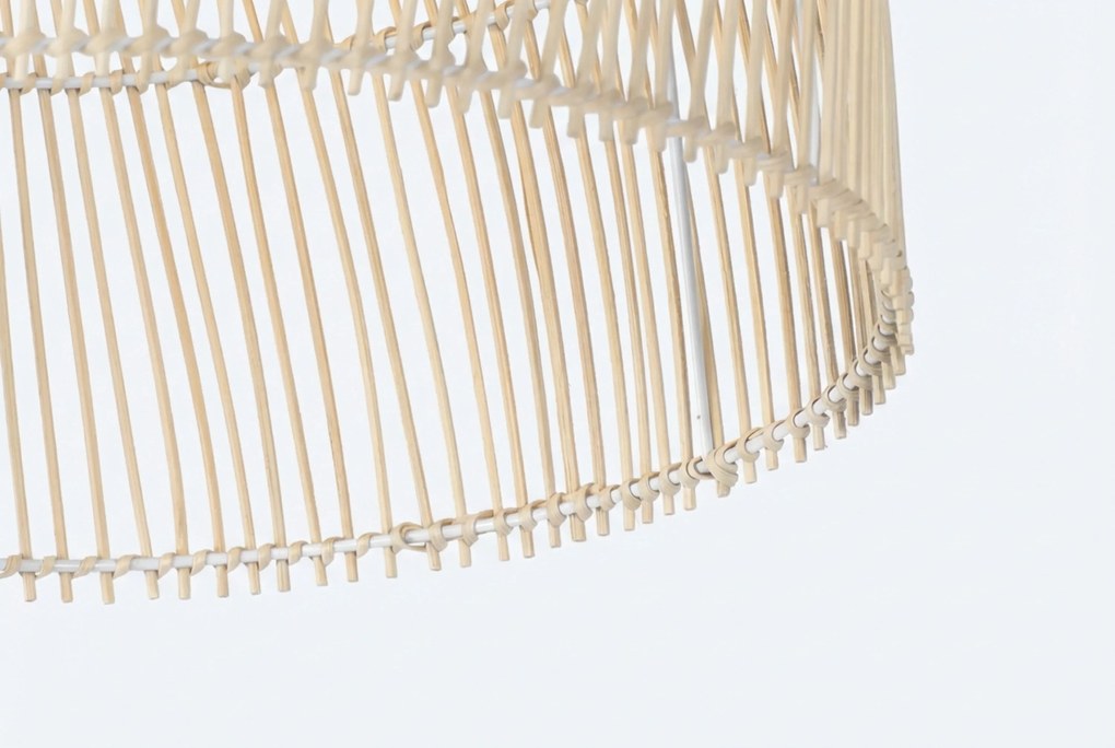 Landelijke Vloerlamp Wit Met Rotan - Sam Staal Wit