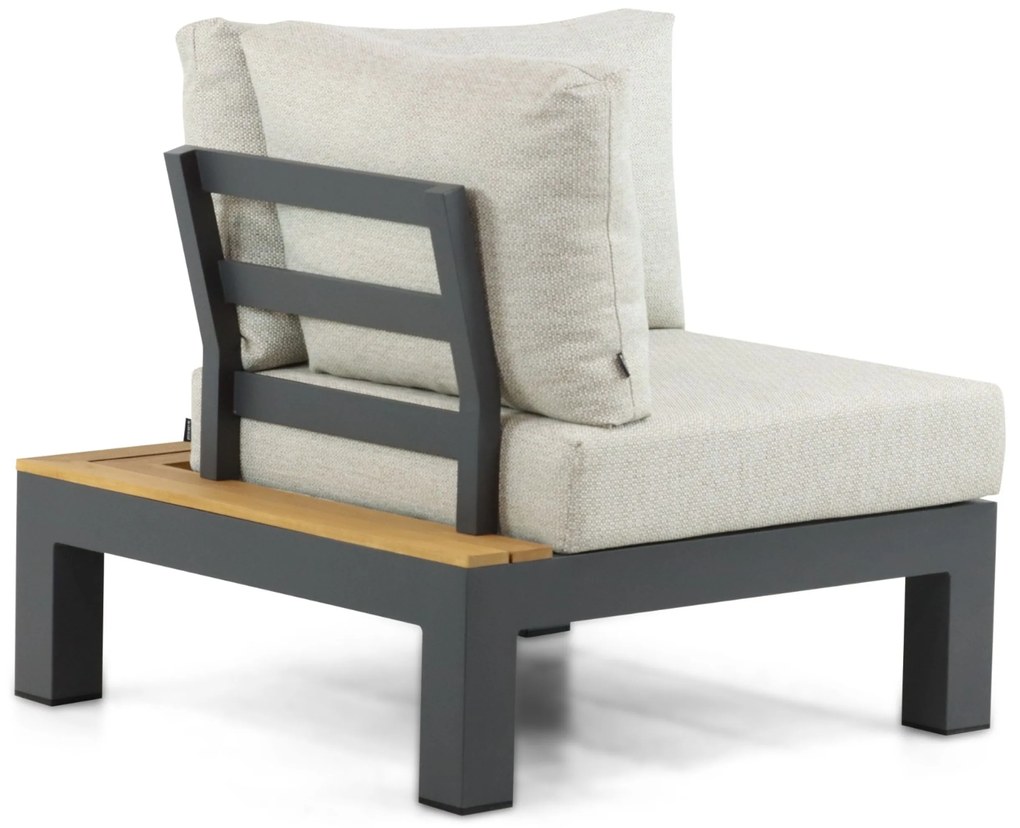 Loungeset 6 personen Aluminium/Teak Grijs Lifestyle Garden Furniture Vittoria