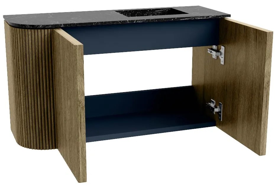 Mondiaz Joya DLux 70cm toiletmeubel ronding links dusk met wastafel faye rechts zonder kraangat lava