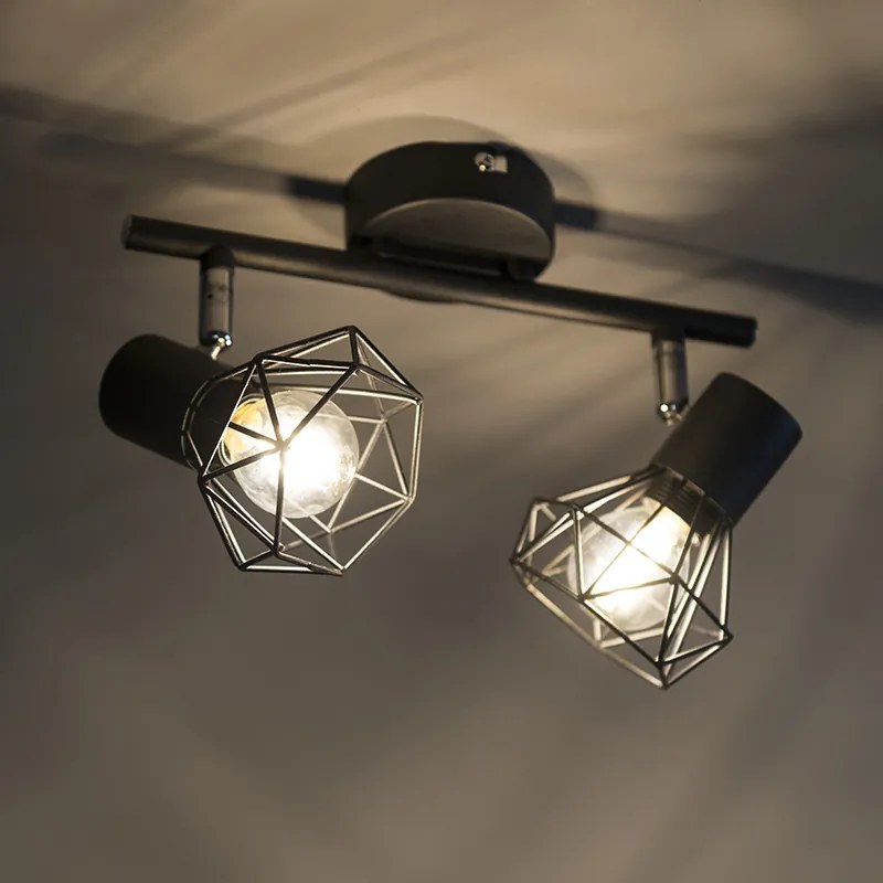 Smart spot zwart draai- en kantelbaar incl. 2 Wifi P45 - Mosh