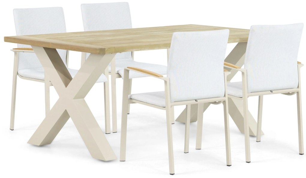Tuinset 4 personen 180 cm Aluminium/textileen Taupe Lifestyle Garden Furniture Brandon/Cardiff
