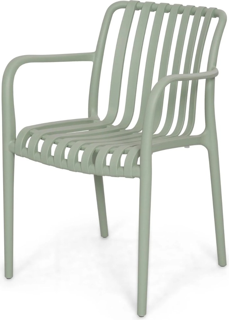Tuinset Ronde Tuintafel 6 personen 150 cm Kunststof Groen Domani Furniture Alba/Arancia