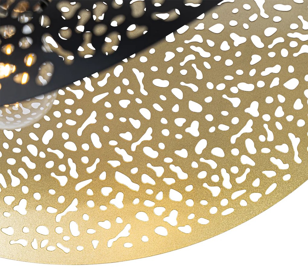 Oosterse hanglamp zwart met goud 50 cm - Japke