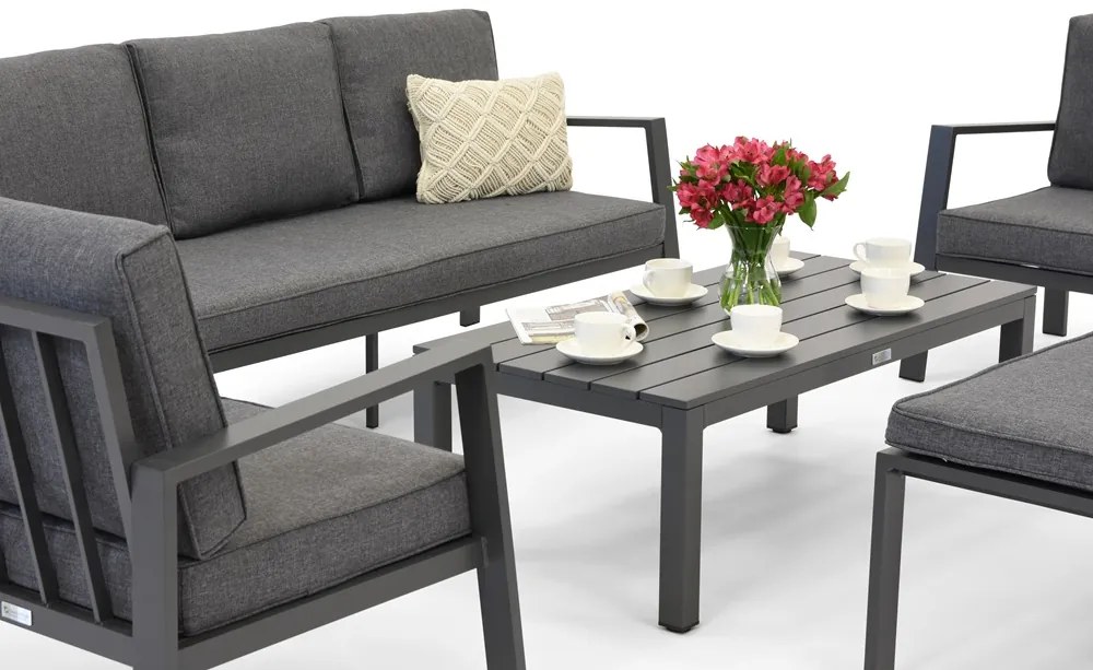 Zakintos Coffee 5 aluminium set met bankje antraciet Garden Point