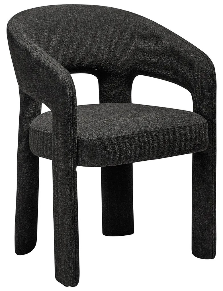 Dan-Form Splendor Gestoffeerde Eetkamerstoel Zwart Boucle