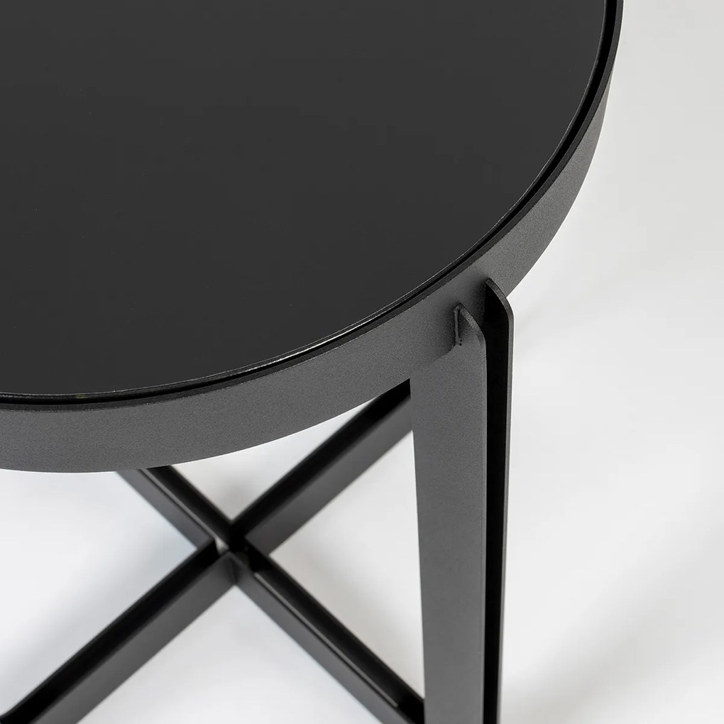 Zuiver Centre Black Design Bijzettafel Mat Zwart - 42.5 X 42.5cm.