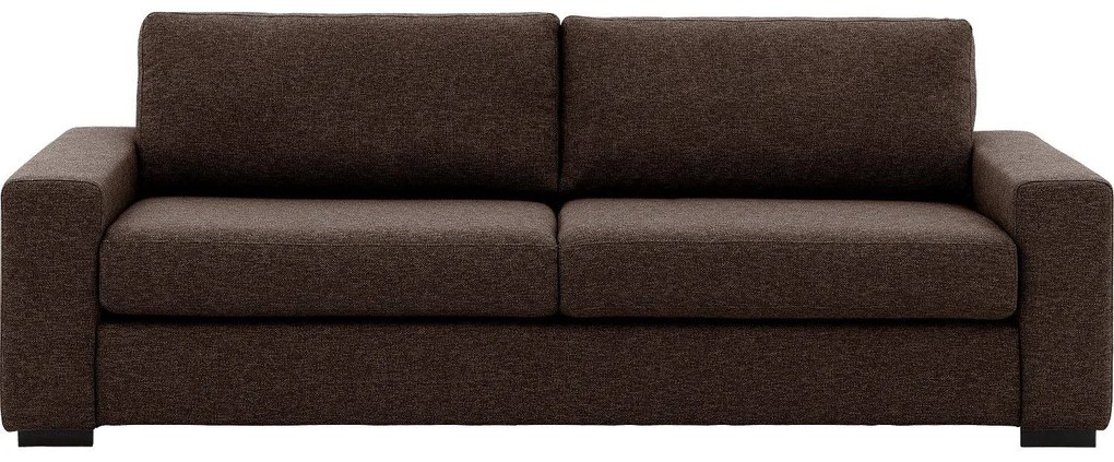 Goossens bruin, stof, 3-zits, stijlvol landelijk