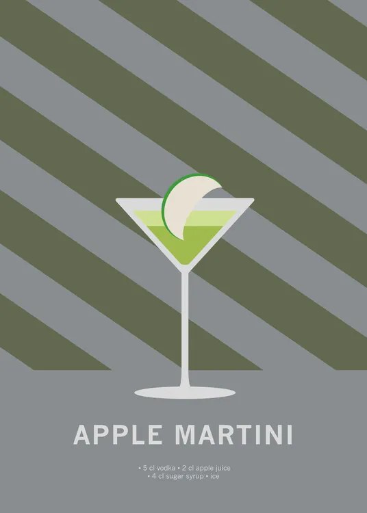 Ilustratie Drink Apple Martini, Paperago