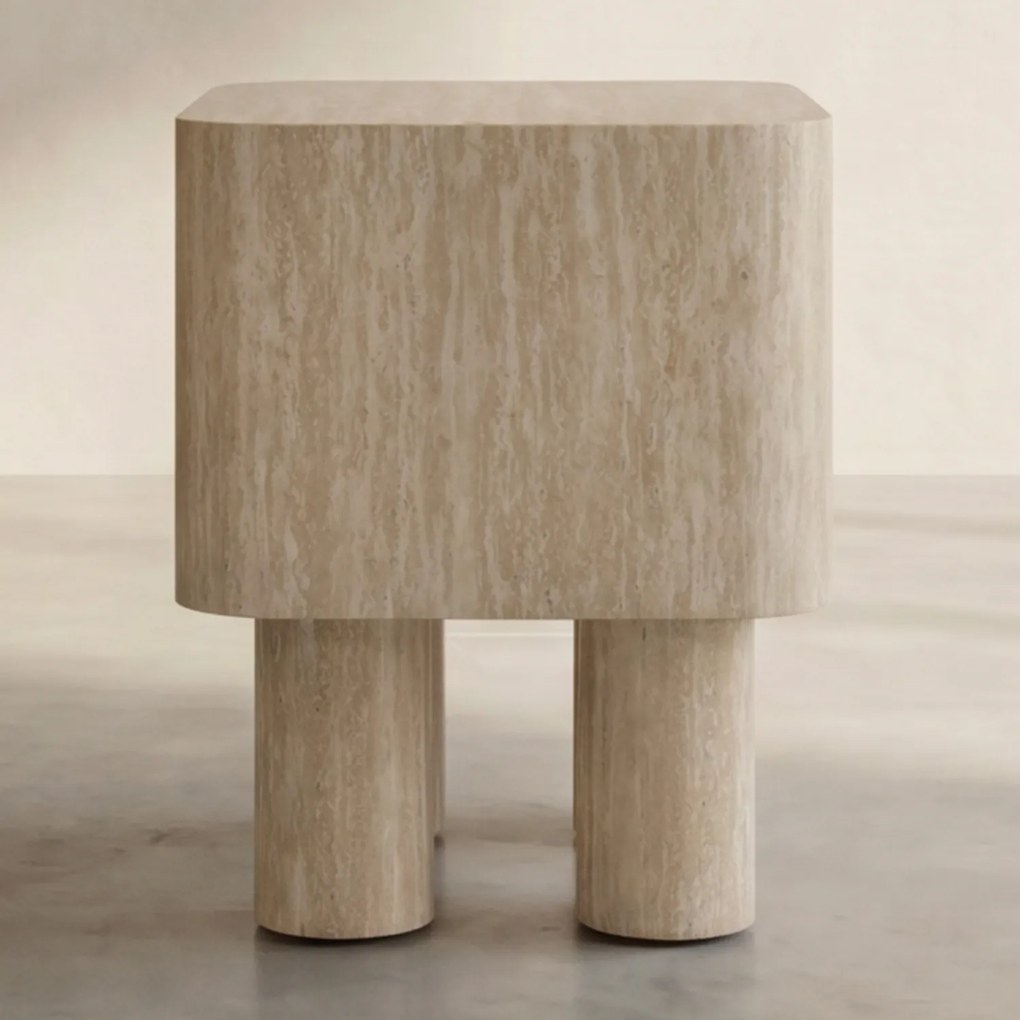 Stijlvolle Bijzettafel Beige - 40 X 40cm.