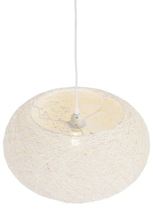 Landelijke hanglamp wit 50 cm - Corda Flat