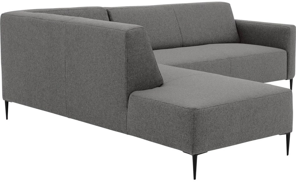 Goossens  Key West grijs, stof, 2,5-zits, modern design met ligelement links