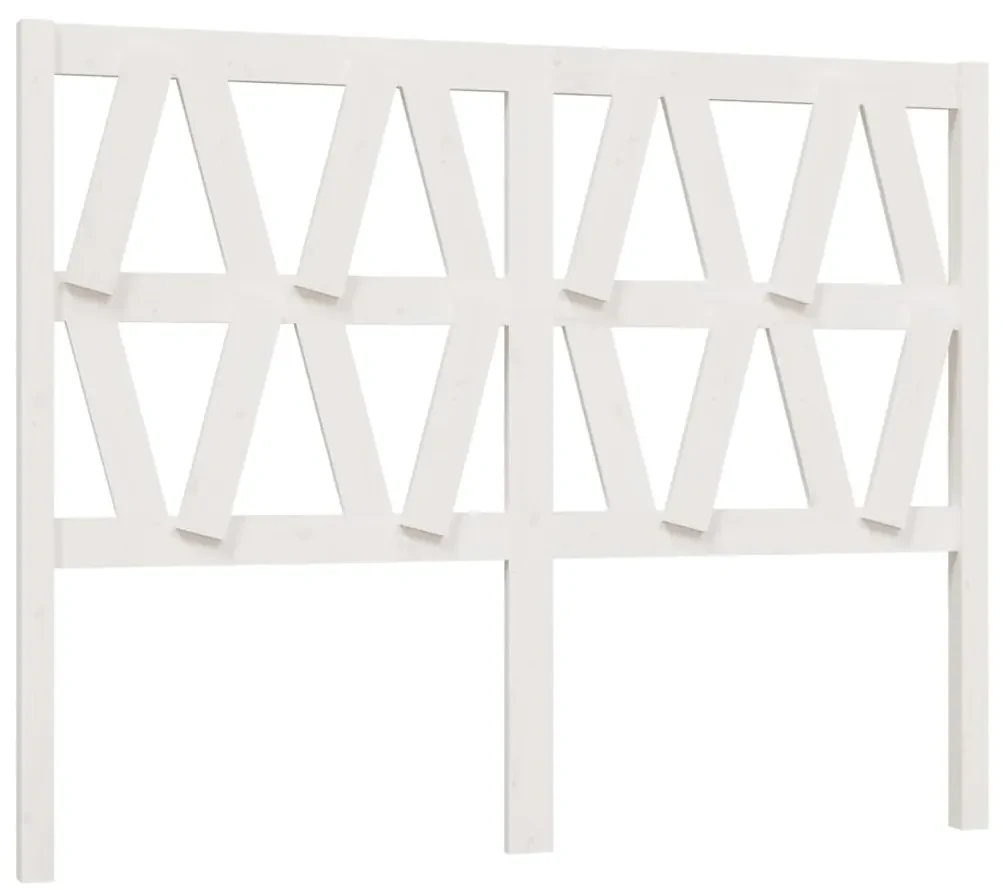 vidaXL Hoofdbord 126x4x100 cm massief grenenhout wit