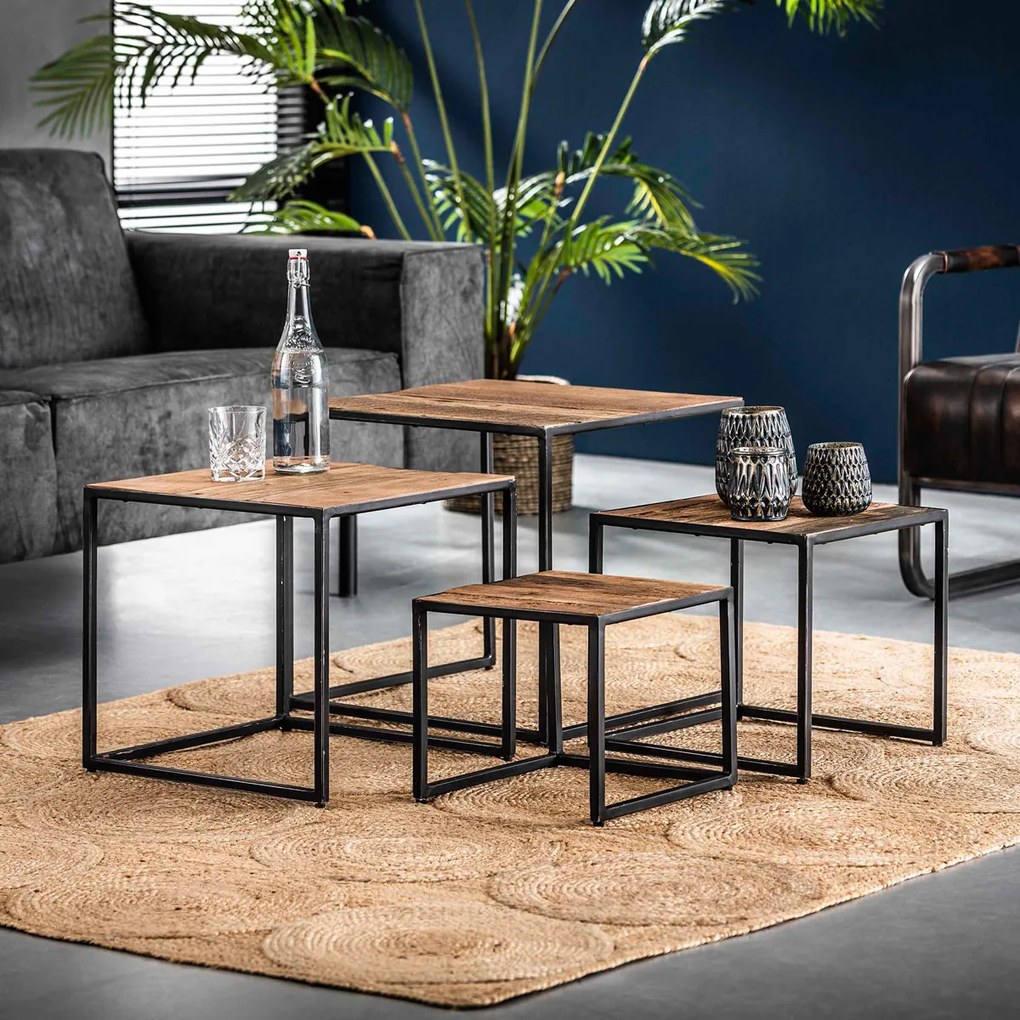Set Van 4 Vierkante Salontafels - 50 X 50cm.